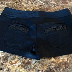 Marciano Black Women's Stretch Shorts with Sequin Pocket Detail